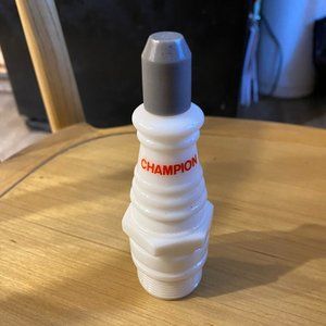 Avon 1970's White  Milk Glass Champion Spark Plug Bottle 5/$25